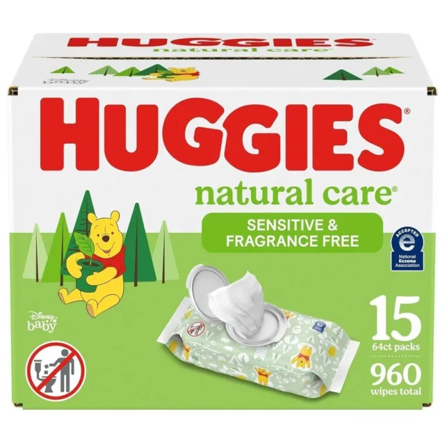 Baby Wipes Huggies Natural Care Sensitive Baby Wipes, Unscented Multiple Count