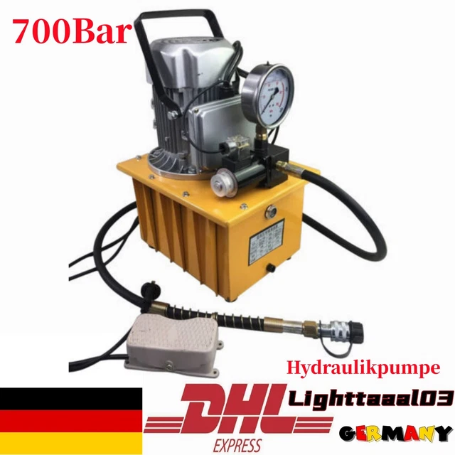 Pompa Idraulica Elettrica 750W 220V 700Bar con Elettrovalvola Gruppo Idraulico