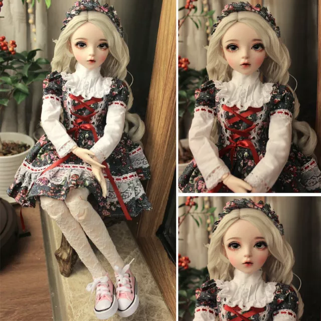 1/3 Ball Jointed Doll 60cm BJD Dolls Girl Changeable Eyes Wigs Full Set Outfits