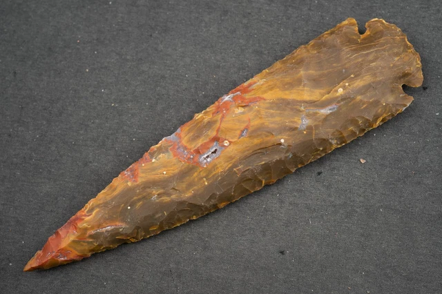 6.3" Flint Spearhead Ohio Collection Spear Point Knife Blade Arrowhead 453