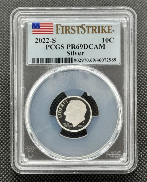 2022-S 10C American 999 Fine Silver Roosevelt Dime First Strike PCGS PR69DCAM