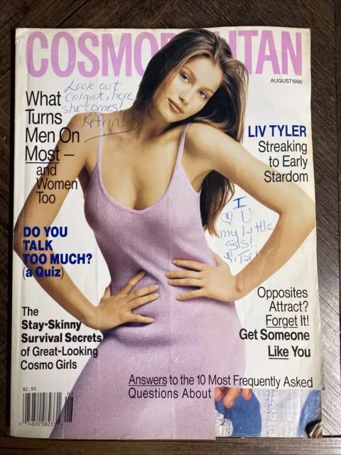 Vintage Cosmopolitan Magazine August 1996 Liv Tyler on Cover