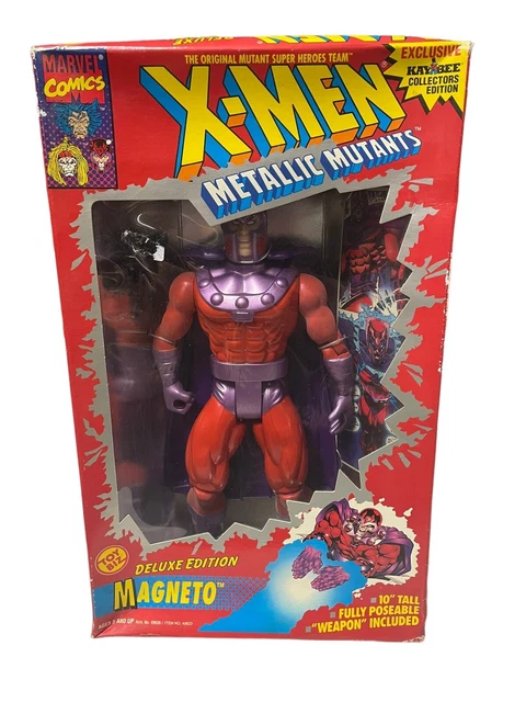 X-MEN Marvel TOY BIZ Metallic Mutants 10 inch MAGNETO Figure Box Not Mint