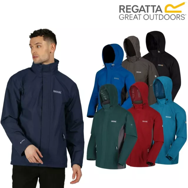 Regatta Matt Mens Lined Windproof Hooded Waterproof Jacket Rain Coat RRP £50