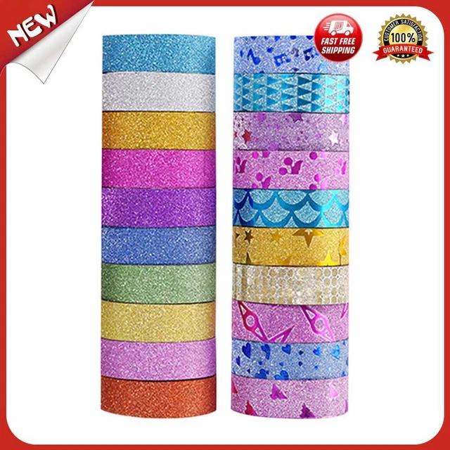 es 10pcs 3m*1.5cm Washi Tape DIY Glitter Adhesive Stickers Album Hand Account De