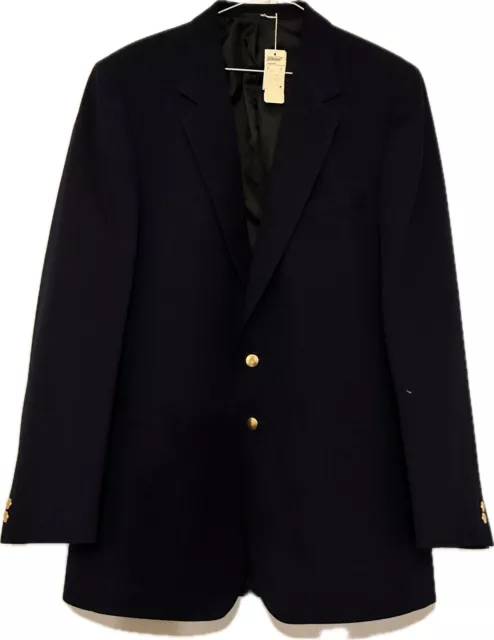 Vintage St Michael Navy Smart Long Blazer 42' 80S Retro M&S Bnwt