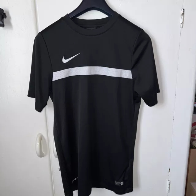 Nike Authentic Football DriFit Black Tshirt Tee Regular Fit Size Small Mesh Back