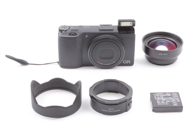 [Near MINT] 4530 Conversion Lens GW-3 GH-3 Ricoh GR 16.2MP Digital Camera JAPAN 11