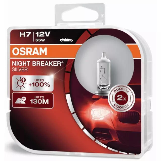 OSRAM NIGHT BREAKER SILVER H7 DuoBox 1500 lm Glühlampe 64210NBS-HCB