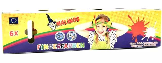 Malinos Fingermalfarben Set Fingerfarben 6er Pack ab 2 Jahre, auswaschbare Farbe