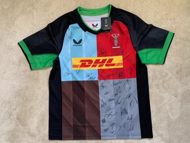 HARLEQUINS HAND SIGNED Home Rugby Shirt Xl With C.o.a. 2024 99.99 PicClick UK