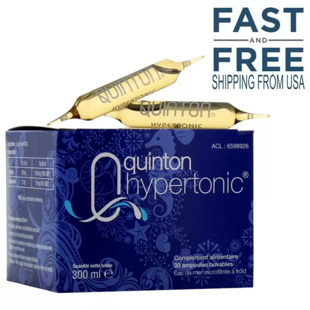 Quinton Hypertonic Solution - Filtered Sea Water Hydration - 30 Ampollas of 10ml