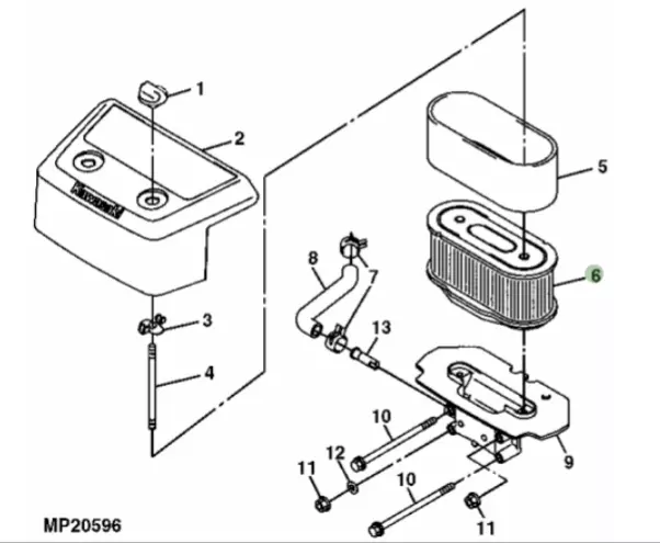 Filtre de tondeuse à gazon authentique John Deere M150403 325 335 GT245 GX255 GX335