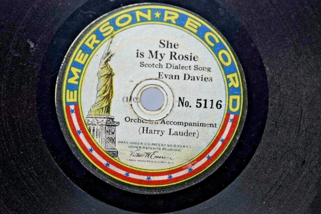 Harry Lauder- She Is My Rosie, Emerson Records 5116, 1103-3-8, One Sided