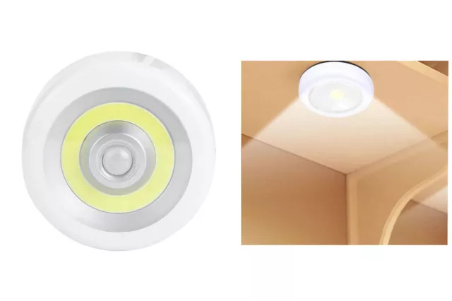 Luce Led A Batteria Aaa Faretto Con Adesivo Stick Armadio Bianco Casa Te-B0340