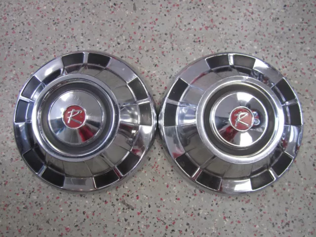 TWO 2 OEM Vintage 1966 Rambler American Dog Dish Poverty Hubcaps