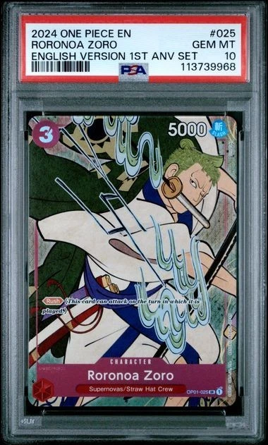 ONE PIECE - 【PSA10】ロロノア・ゾロ 1st anniversary set 英語版 SR OP01-025 Roronoa Zoro (English Version 1st Anniversary Set) OP01-025