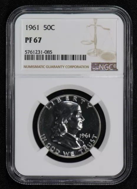 1961 50c Franklin Half Dollar Proof - NGC PF 67 -  SKU-V912