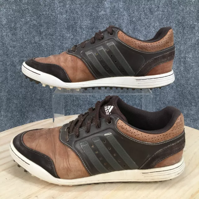 Adidas Shoes Mens 9 Adicross III Golf Sneakers Brown Leather Lace Up Low Q46651
