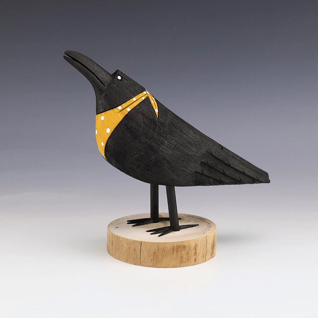 Native American Navajo Folk Art Crow By Orleen & Ray Lansing