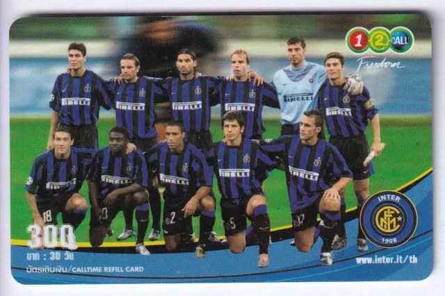 Asie Telecarte / Phonecard .. Thailande 300Bht Football Soccer Milano Italia +N°