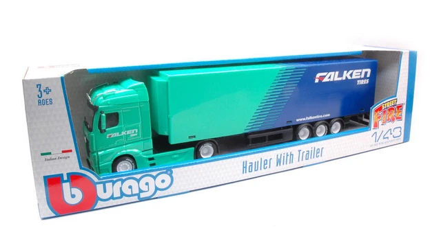 Camion 1/18 1/43 Street Fire - Camion Avec Remorque Mercedes Benz Et