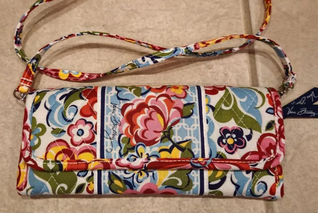 Brand New Vera Bradley Hope Garden Sleek Wallet Crossbody