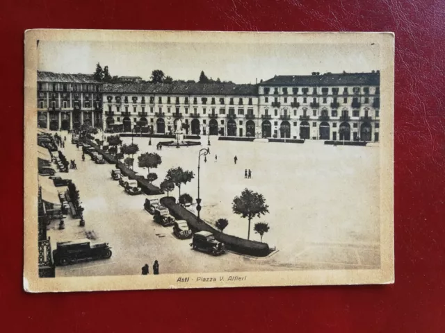 Asti Piazza Alfieri Con Vecchie Auto Viaggiata 1954 Fg