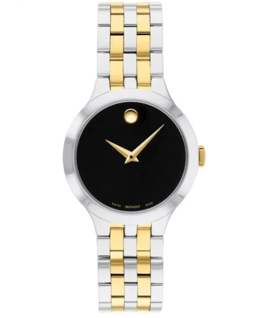 Nuovo Orologio Donna Movado Veturi Quadrante Museo Nero 607419