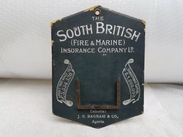 1920s Vintage The South British Fire & Marine Insurance Paper Sign New Zealand