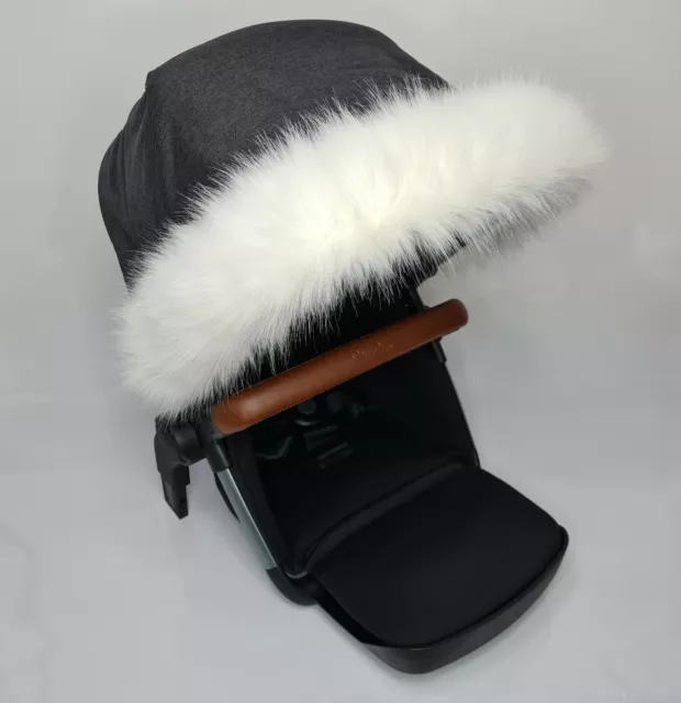 Luxury FAUX FUR Pram Hood Trim fits Silver Cross Icandy Bugaboo Egg Prams 3