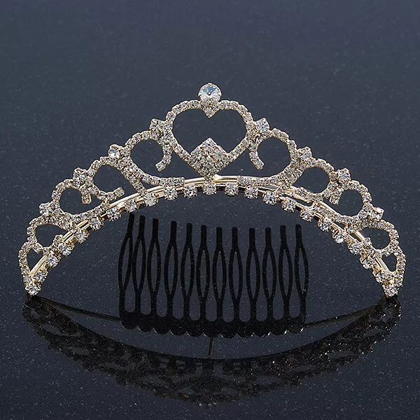 Bridal/ Wedding/ Prom/ Party Gold Plated Swarovski Crystal Hair Comb/ Tiara -