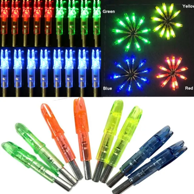 6/12/24 Archery LED Lighted Nock Tail 6.2mm Compound Bow Hunting Arrow Nocks