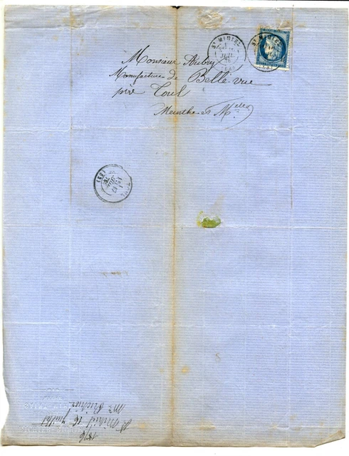 France 1871 - Belle lettre de Lyon pour Elbeuf avec un - Catawiki