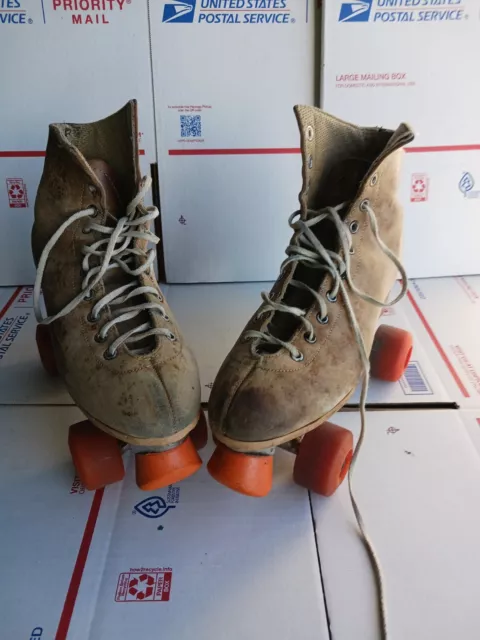 Vintage Riedell Sure Grip Super X Rental Roller Skates Size 8 Lot 8-25