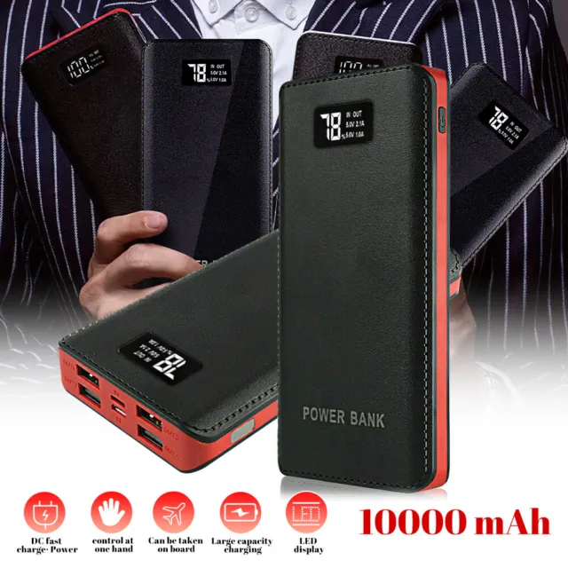 4USB Power Bank 10000mah Portable External Battery Backup Charger Fast Charging