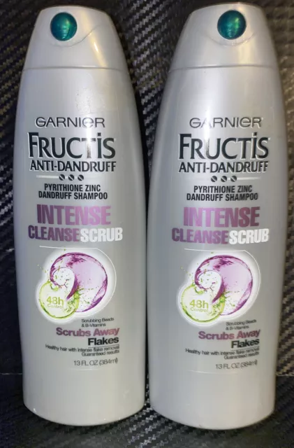 Lot of 2 Garnier Fructis Haircare Anti-Dandruff Shampoo Intense Cleanse Scrub