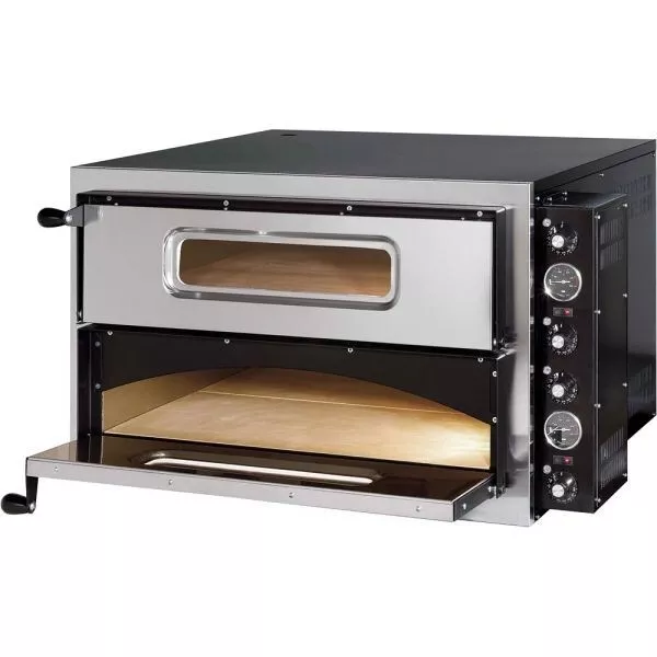 Gastro Pizzaofen Backofen 2 Kammern Pizzabackofen elektrisch 9,6 kW