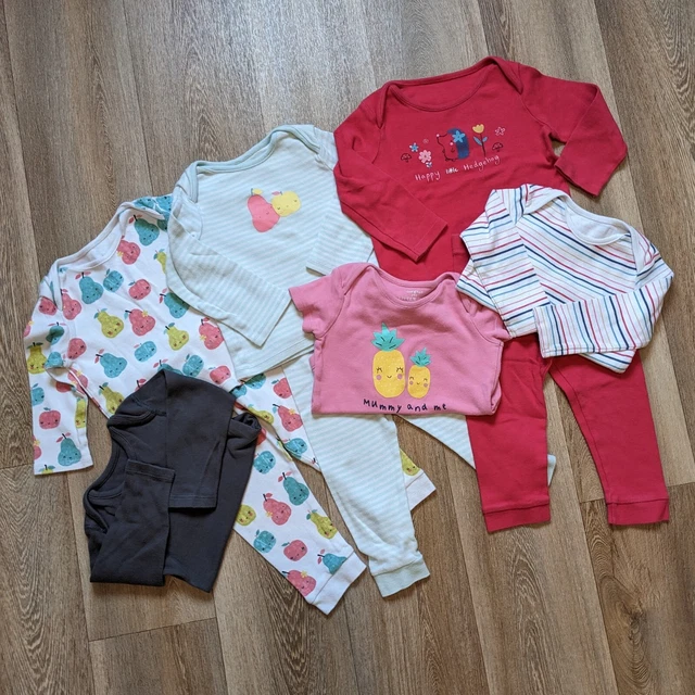 Baby Girls Bedtime PJ Pyjama Bundle 12-18 Months