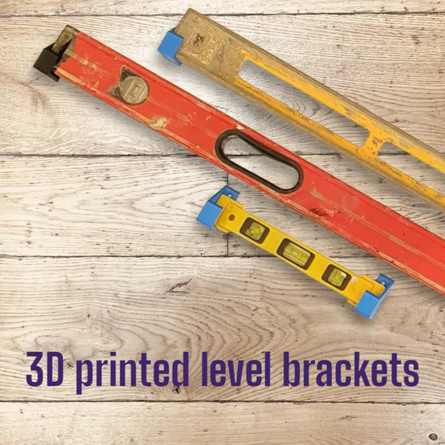 Pack of 2  3D Printed Spirit Level Brackets/ Holders (includes screws &free post