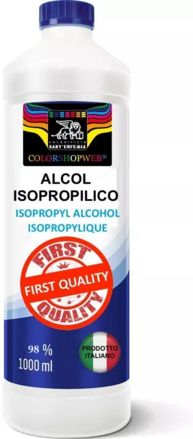 ALCOOL ISOPROPILICO 1l 1 Litro PULIZIA SUPERFICI PLASTICA DETERGENTE ALCOL VETRI