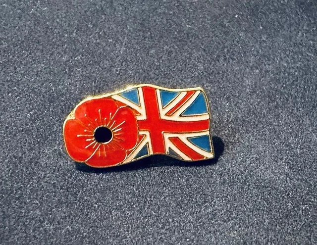 Red Poppy Flower 'Lest We Forget' UK GB Pin Badge - Enamel Metal Lapel Pin Veteran - Foto 7