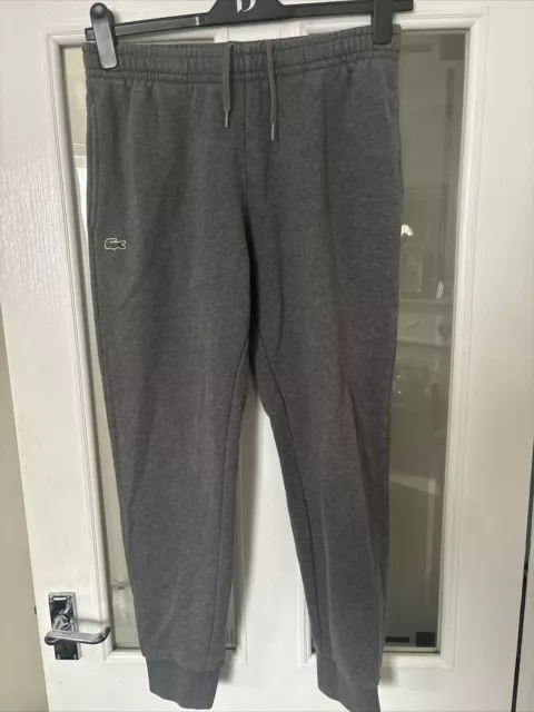 Lacoste Men's Fleece Jogging Bottoms Sweatpants Grey - Size 4- M - 28L