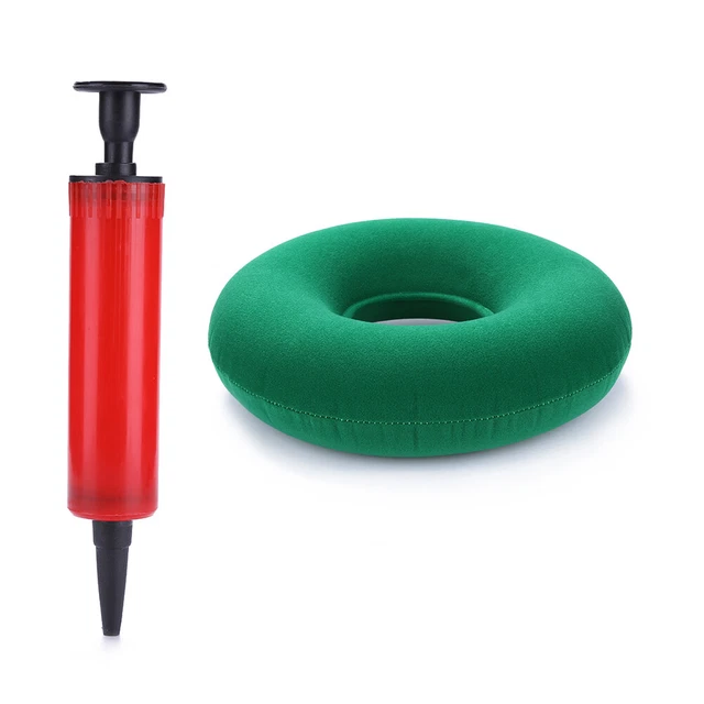 Almohadilla de asiento médica para hemorroides con soporte de cadera inflable antidolor de cama (verde)