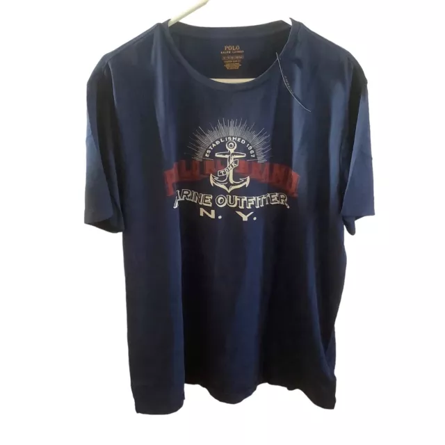 POLO RALPH LAUREN Anchor Marine Outfitter NY Cotton T-shirt Blue Size ...