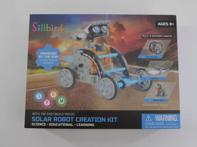 Sillbird Solar Robot Creation Kit - 190 Easy Pieces - Build 12 Different Robots