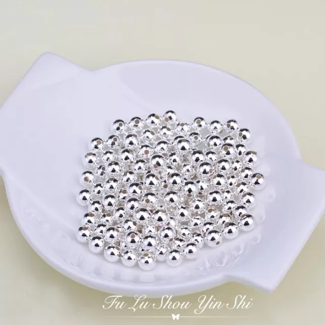 925 Sterling Silver Round Spacer Beads 2mm2.5mm3mm3.5mm4mm4.5mm5mm6mm7mm8mm10mm