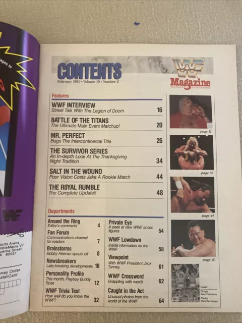 WWF WWE Magazine FEBRUARY 1991 - Hulk Hogan Ultimate Warrior + Merchandise Cat