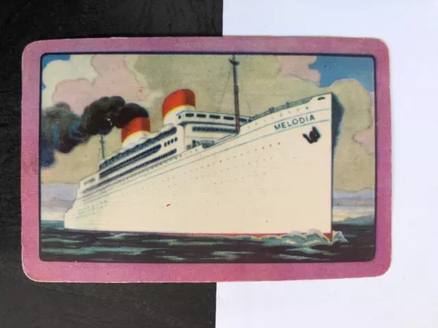Vintage Art Deco Retro Woolworths/Coles Swap Card Sailing Ship Cruise Steam Boat