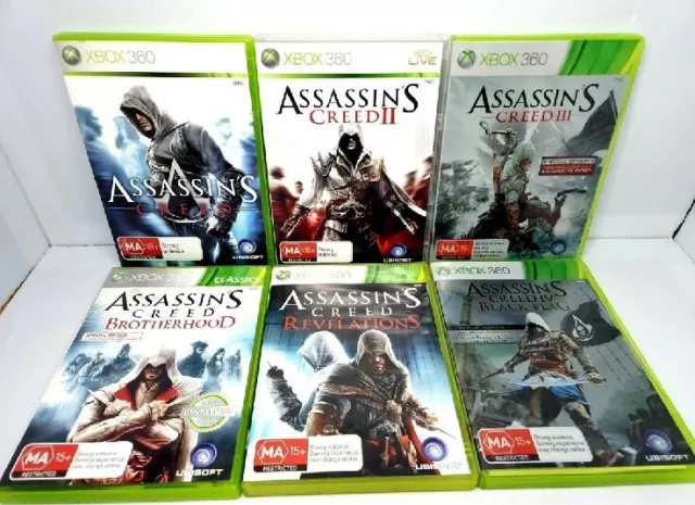 Assassin's Creed XBOX 360 Game Bundle 2, 3 + Brotherhood & Revelations Fast  Ship